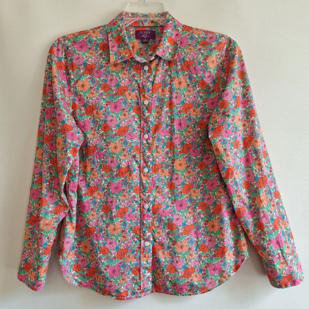 J. CREW X LIBERTY Slim Fit Classic Shirt, Meadow Song floral print, size 12
